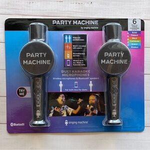 Singing Machine Party Machine Duet Microphones with Bluetooth and Voice Changers
